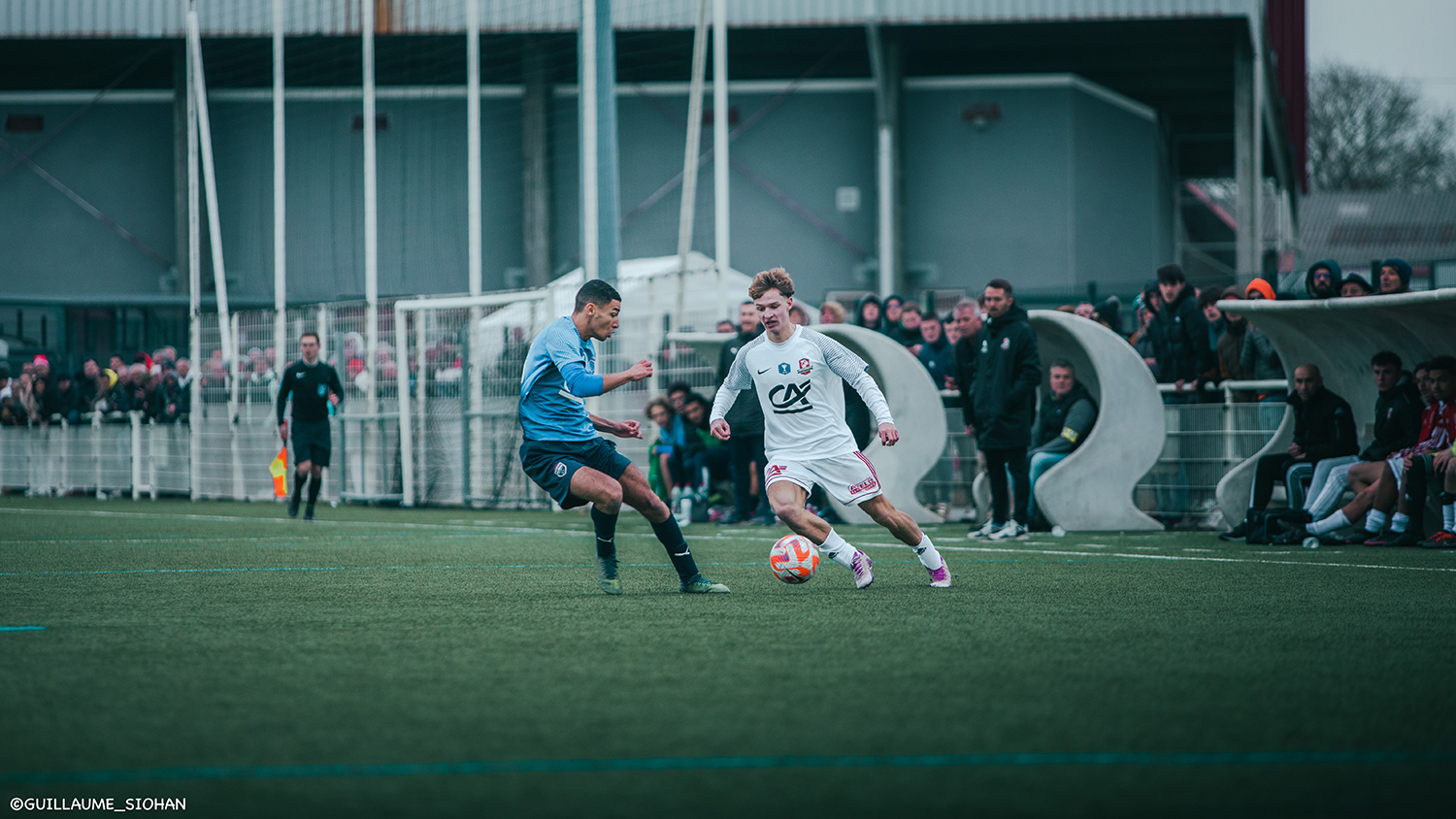 Nathan au duel lors du 16è de Finale de Gambardella face à Colomiers ⚔️